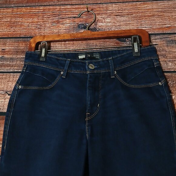 Levi's Revel Jeans Size 29 Demi Curve Skinny Mid Rise Dark Wash Denim Stretch - Picture 4 of 8